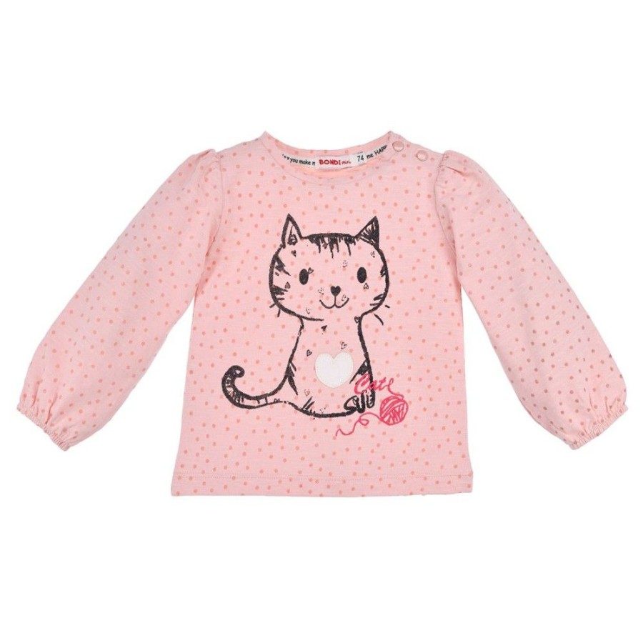 Madchen BONDI Fur´S Baby | Bondi Baby Madchen Langarmshirt "Katze" 86652 | Rosa