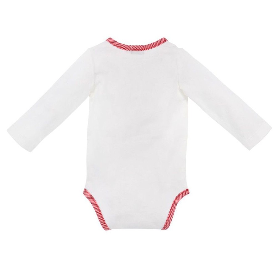 Madchen BONDI Baby Bodys | Bondi Baby Langarm Body "Kuh" 93773 | Offwhite Weis