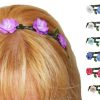 Madchen Trachtenland Hute & Haarschmuck | Blumen Haarband Mit Bluten Und Glitzernden Schmucksteinen Rot