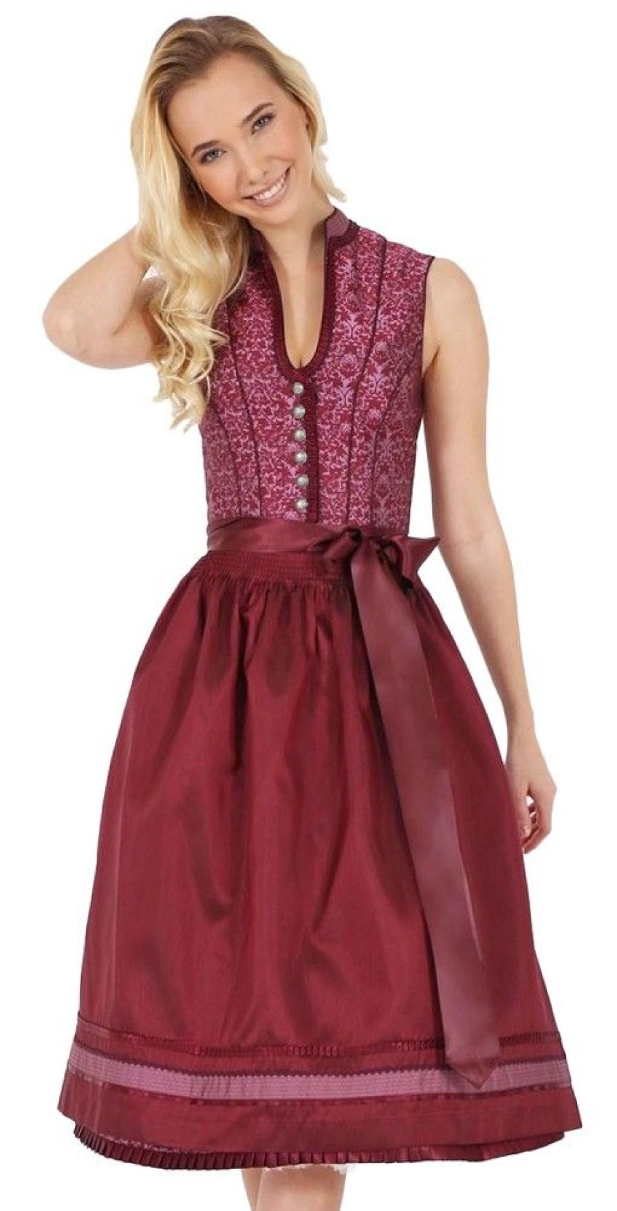 Damen Krüger Dirndl Dirndl | Kruger Collection Dirndl Sabrina 17967 - Bordeaux Rot