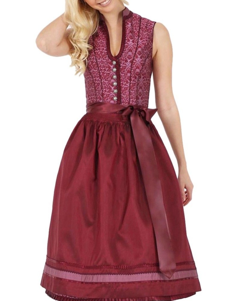 Damen Krüger Dirndl Dirndl | Kruger Collection Dirndl Sabrina 17967 - Bordeaux Rot