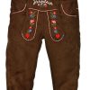 Madchen BONDI Fur´S Baby | Bondi Baby Madchen Trachten Kunstlederhose "Herzilein" Gefuttert 86566 - Braun