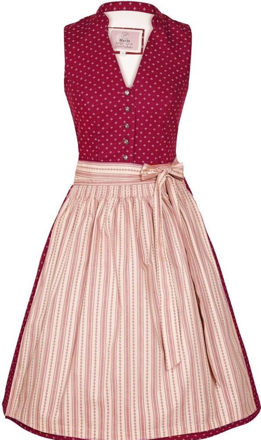 Damen MarJo Dirndl | Marjo Trachten Damen Dirndl "Senia" 422858 | Bordeaux - 58Cm