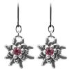 Schmuck Trachtenland | Luisia® Edelweis Ohrhanger Emilia Mit Kristallen Von Swarovski® - Fuchsia / Pink