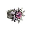 Schmuck Trachtenland | Edelweis Trachtenring Mit Strass - Rosa