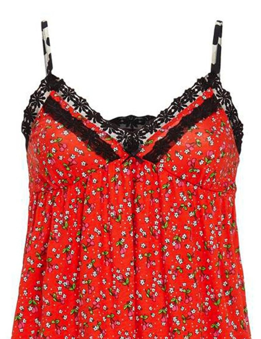 Damen Ringella Nachtwasche | Ringella Nachthemd Neglige "Blumchen" 3261001 | Rot