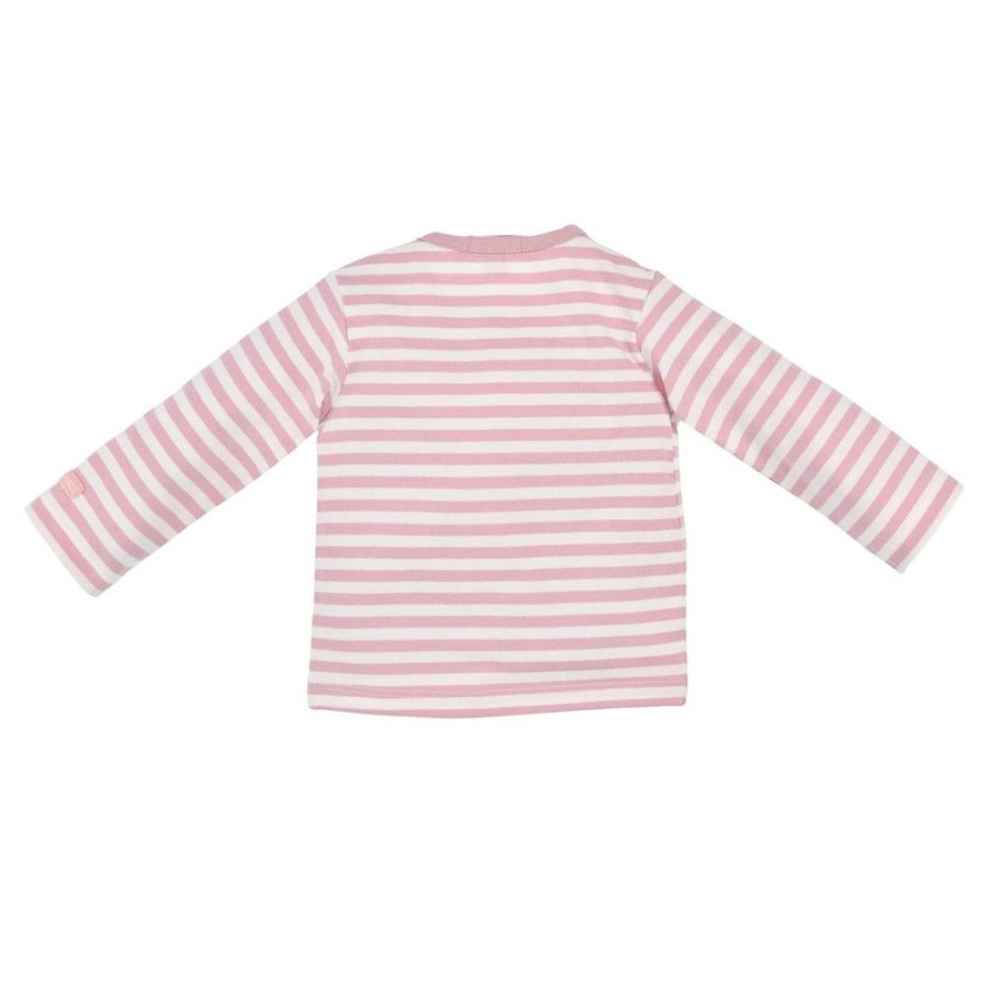 Madchen BONDI Fur´S Baby | Bondi Baby Madchen Langarmshirt "Eulenfamilie" 93731 | Stripe Rosewood / Offwhite