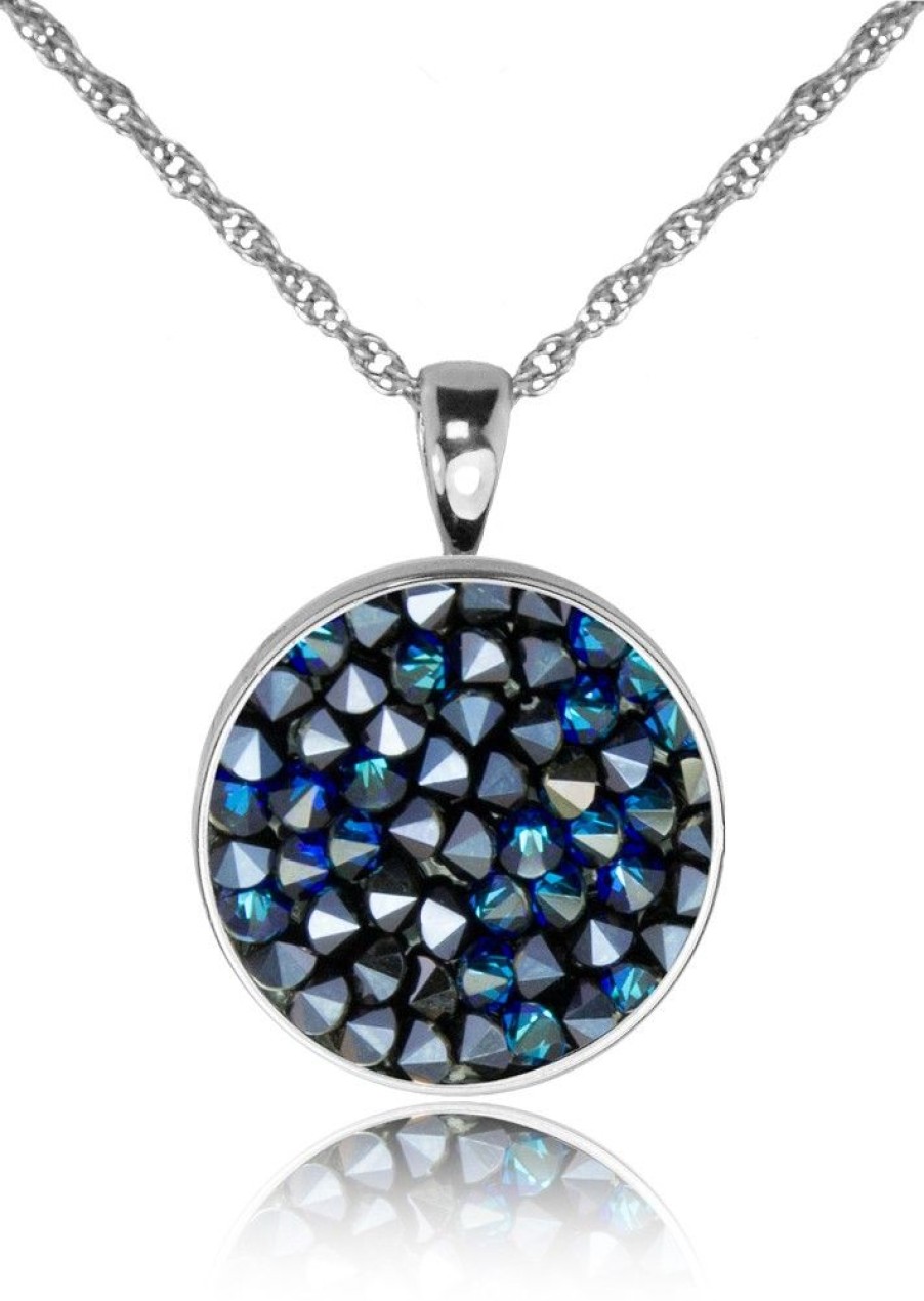 Schmuck LUISIA® | Luisia® Halskette "Moonlight" Mit Kristallen Von Swarovski® - Silber / Bermuda Blue