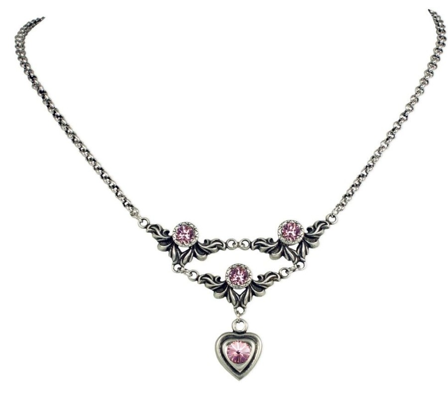 Schmuck LUISIA® | Luisia® Halskette Isabel Mit Herz Und Kristallen Von Swarovski® - Rosa