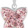 Schmuck LUISIA® | Luisia® Kettenanhanger Schmetterling Mit Kristallen Von Swarovski® - 925 Sterling Silber - Rosa