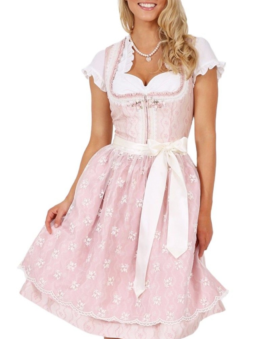 Damen Krüger Dirndl Dirndl | Kruger Madl Damen Dirndl Princess 47486 - Rosa 60 Cm