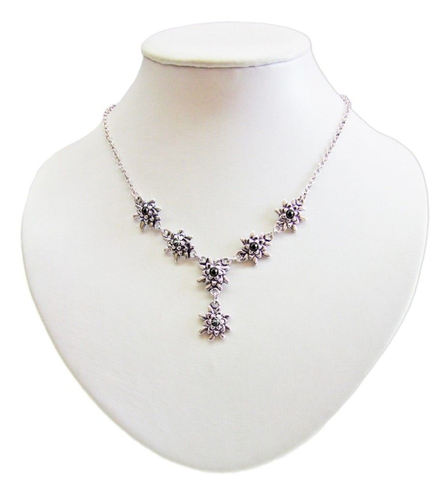 Schmuck LUISIA® | Luisia® Edelweis Collier Emilia Mit Kristallen Von Swarovski® - Jet / Schwarz