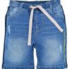 Jungen BONDI Lederhosen | Bondi Jeans Bermuda "Traktor" 33128 Blau | Kurze Hose