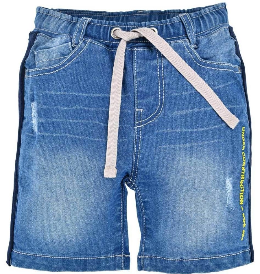 Jungen BONDI Lederhosen | Bondi Jeans Bermuda "Traktor" 33128 Blau | Kurze Hose