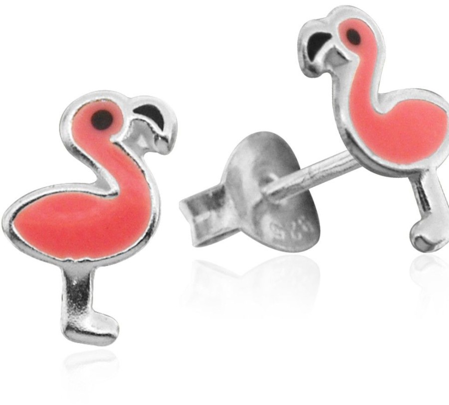 Schmuck LUISIA® | Luisia® Ohrstecker "Flamingo" E-15550 - 925 Sterling Silber