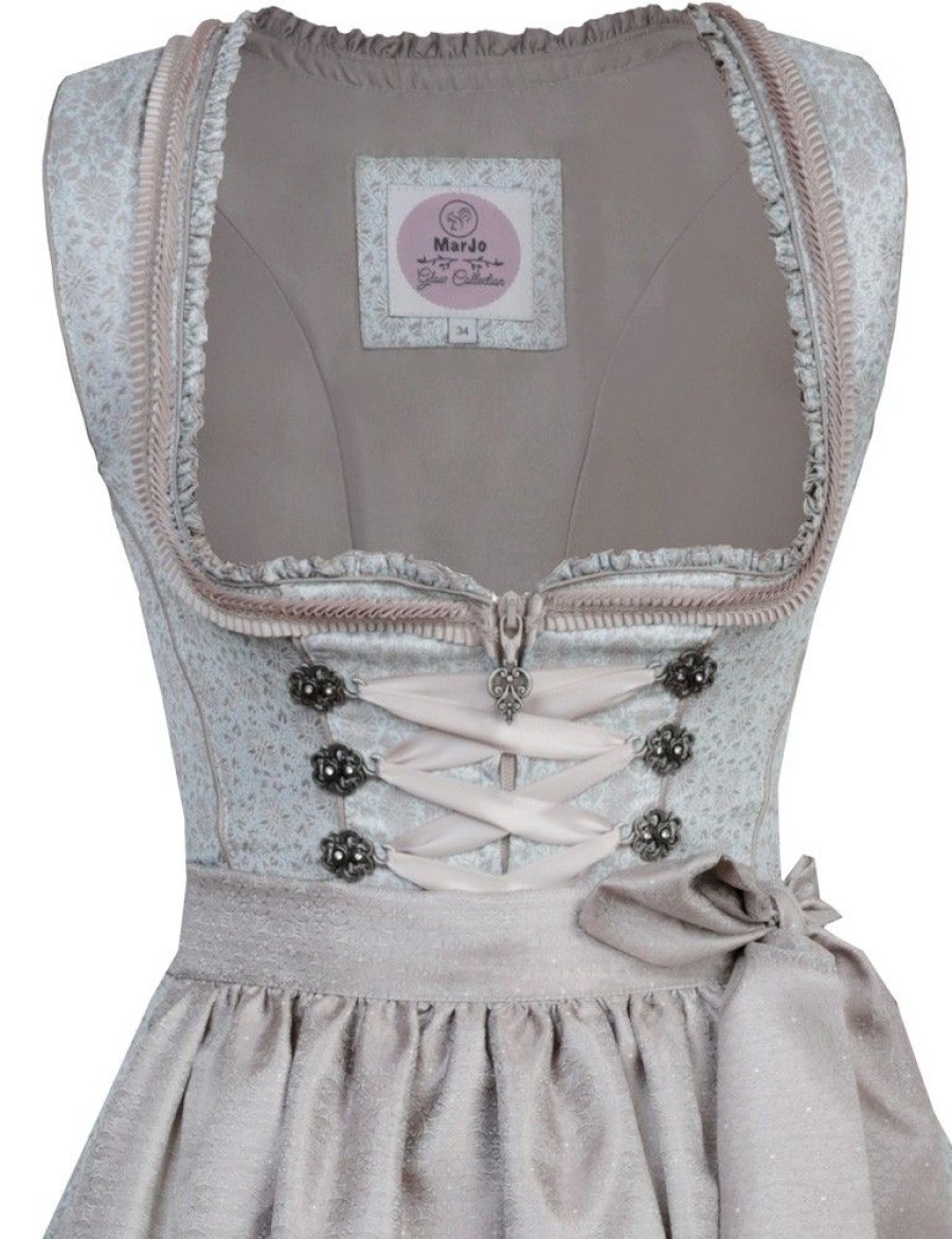 Damen MarJo Dirndl | Marjo Dirndl "Elvina" 599258 | Eisblau Taupe - 58Cm