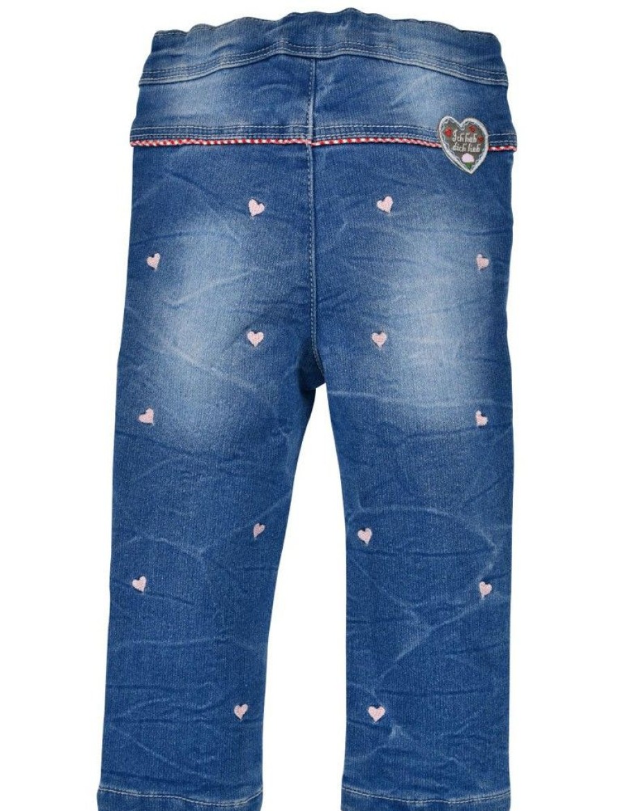 Madchen BONDI Fur´S Baby | Bondi Baby Madchen Trachten Jeans "I Mog Di" Mit Herzen 86565 | Blau