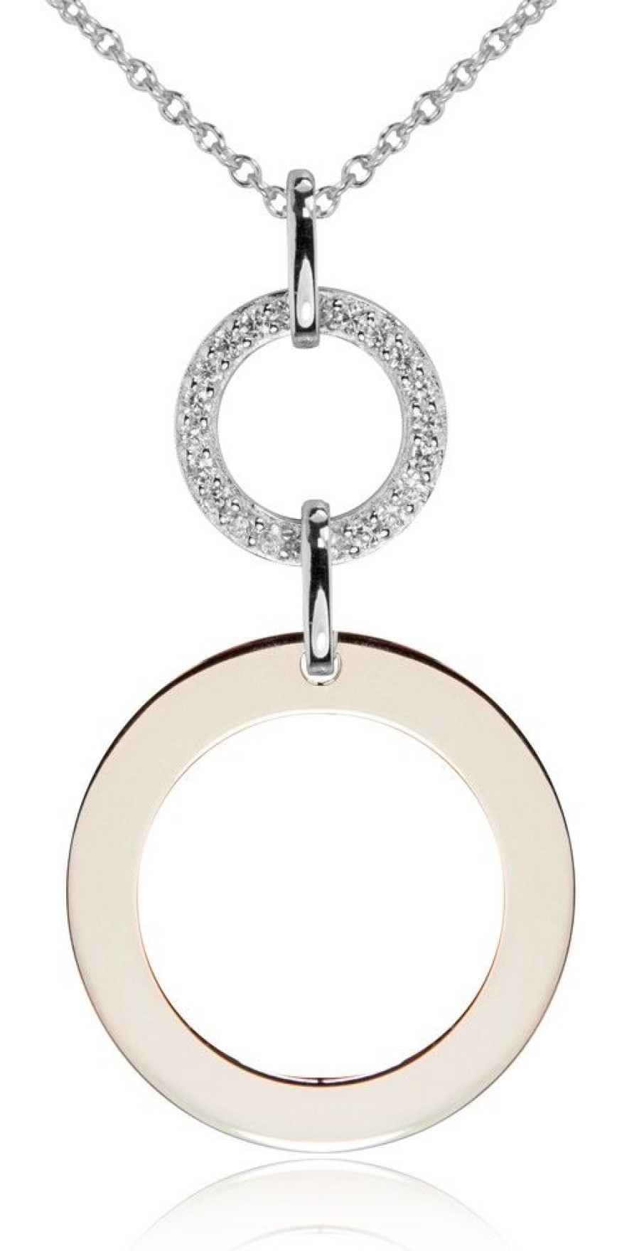 Schmuck LUISIA® | Luisia® Halskette "Doppelring Rosegold" 79220 | 925 Silber (60Cm Lange)