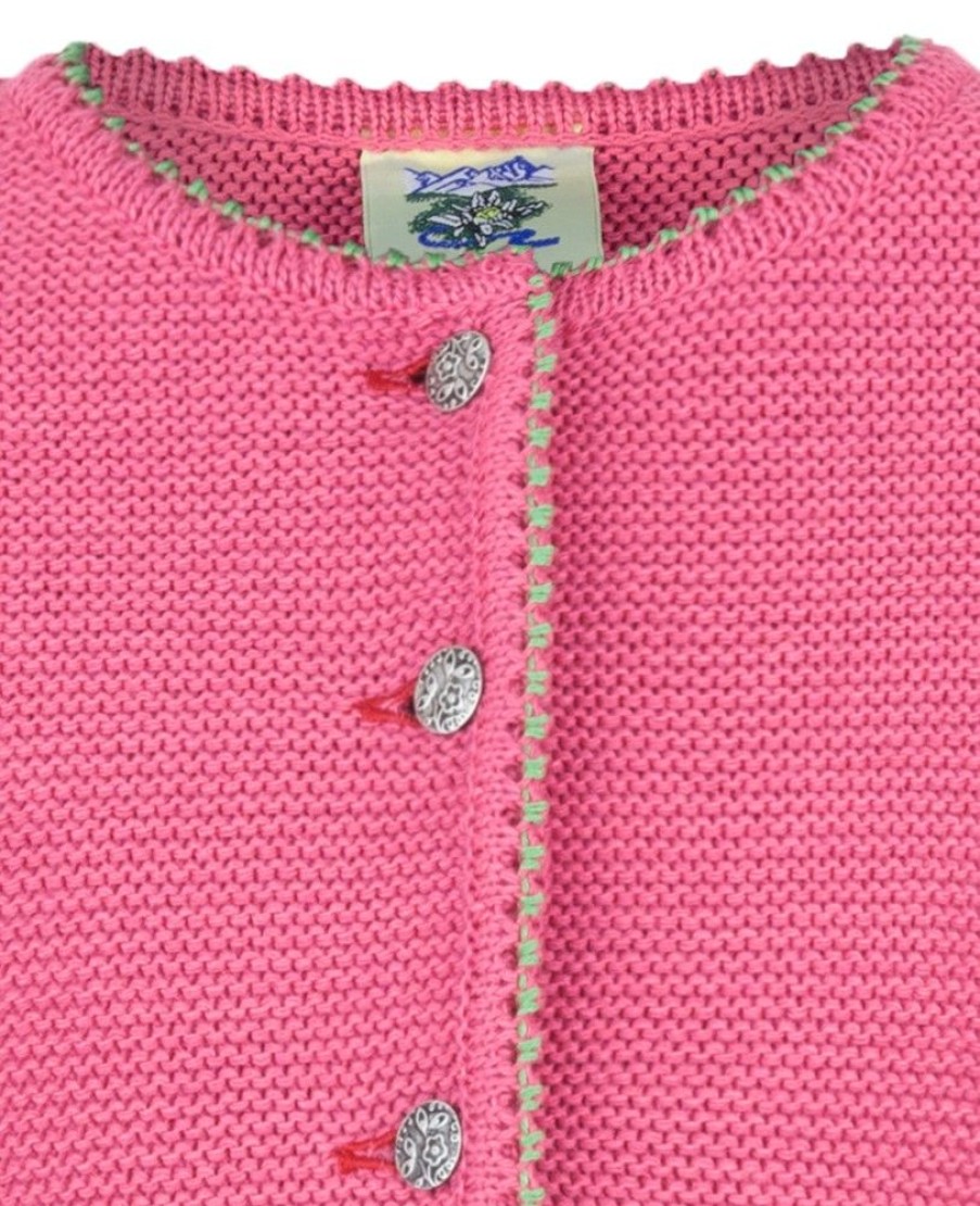 Madchen Isar-Trachten Jacken | Isar-Trachten Kinder Strickjacke "Amy" 47068 | Pink