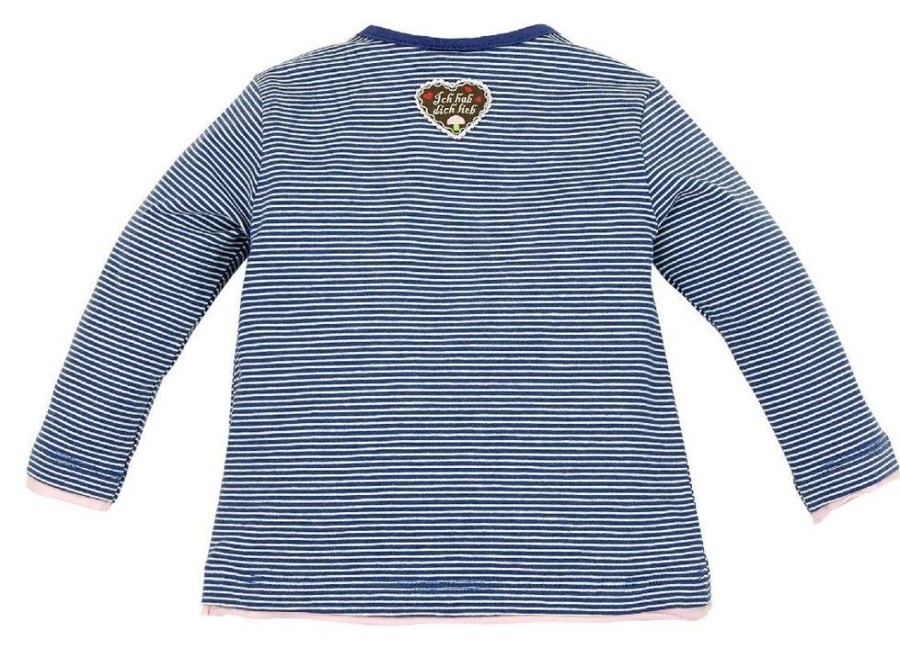 Madchen BONDI Fur´S Baby | Bondi Langarm T-Shirt ´Zuckermaus´ - Blau Weis Gestreift