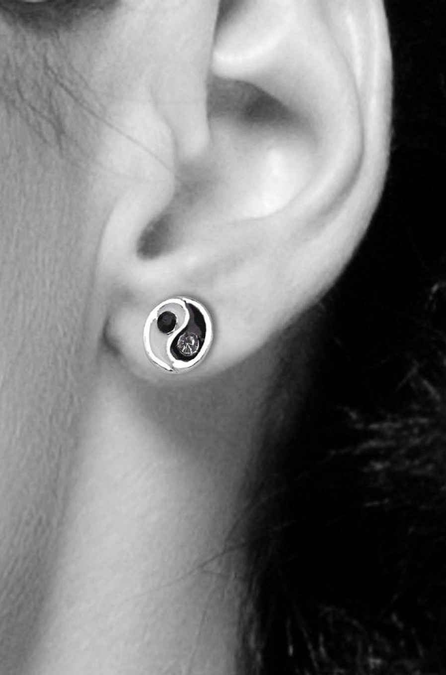 Schmuck LUISIA® | Luisia® Ohrstecker Yin Yang Mit Kristall Von Swarovski® - 925 Sterling Silber