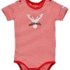 Jungen BONDI Baby Bodys | Bondi Baby Body Unterziehbody "Hirsch" 91379 | Rot / Weis