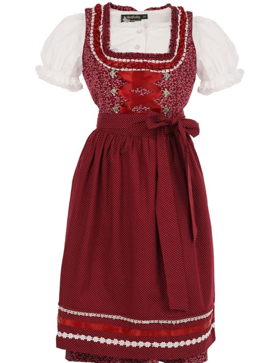 Madchen Maddox Dirndl | Maddox Kinder Dirndl "Elisa" 3-Tlg. | Streublumchen Rot