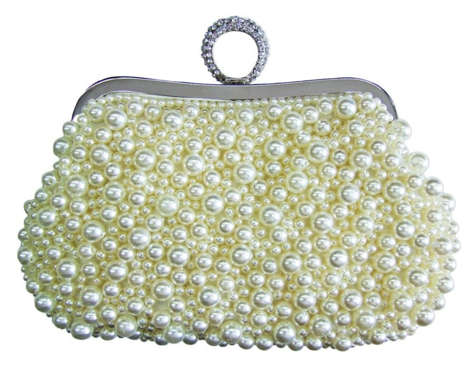 Damen Trachtenland Handtaschen | Elegante Damen Clutch Abendtasche "Princess" - Creme