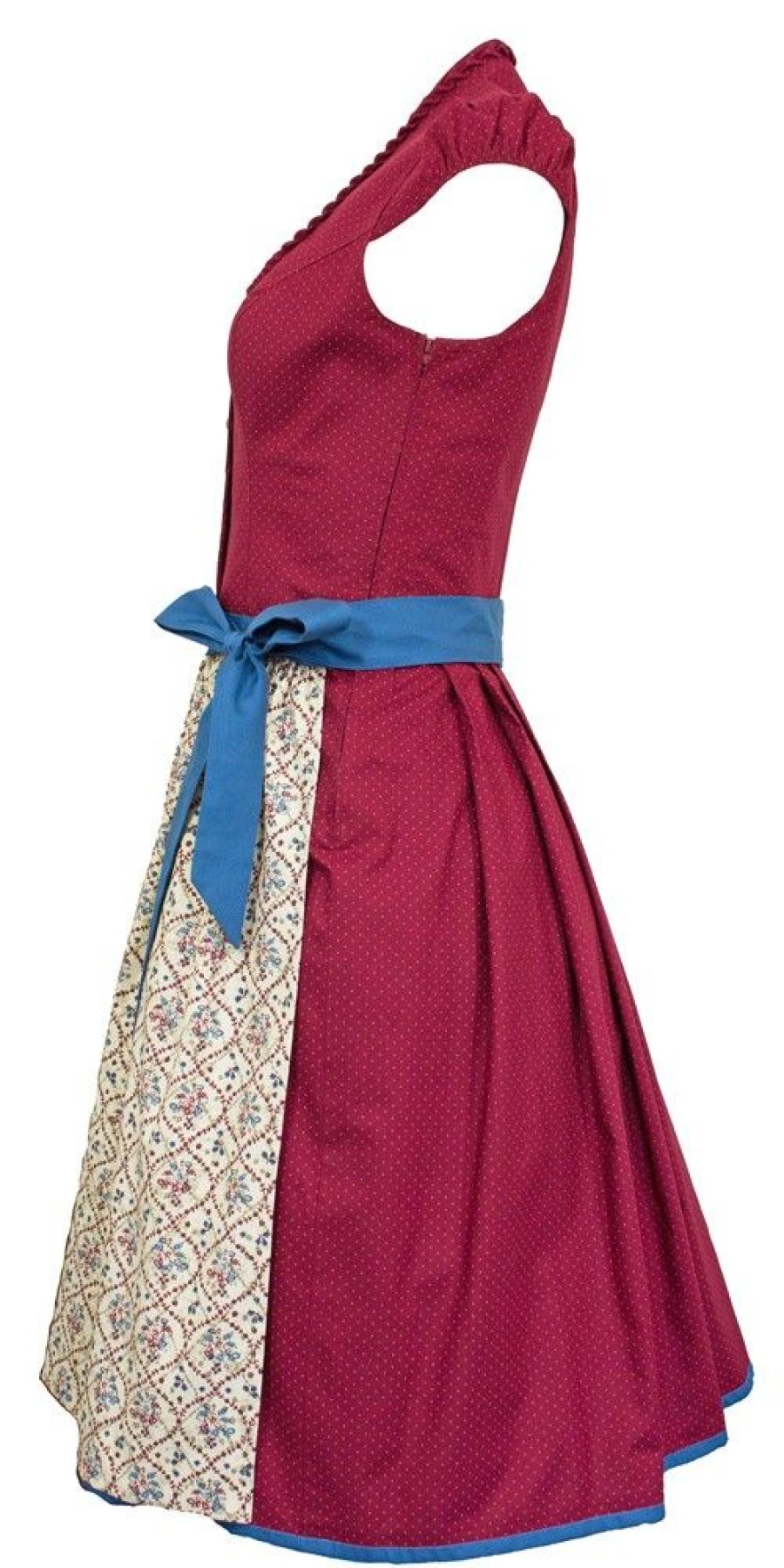 Damen Hiebaum Dirndl | Hiebaum Damen Dirndl "Katharina" - Traditionell | Rot Blau 60Cm