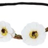 Madchen Wolkenweis Hute & Haarschmuck | Blumen Haarband Mit Anemonen - Creme Weis