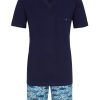 Herren Ringella Nachtwasche | Ringella Herren Shorty "Sharks" 2241312 - Navy / Blau | Sommerschlafanzug