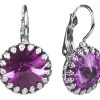 Schmuck LUISIA® | Luisia® Kronen Ohrringe "Vivana" Mit Swarovski® Element | Amethyst - Lila