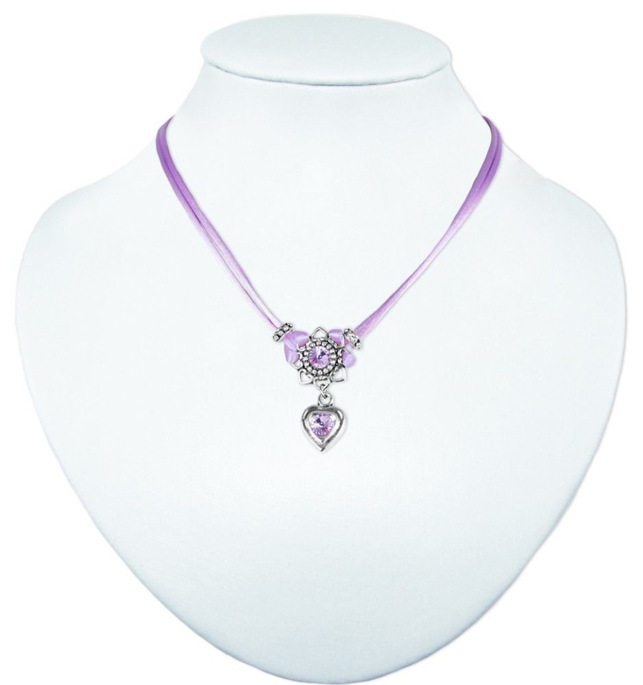 Schmuck LUISIA® | Luisia® Halskette Chiara Mit Herzblute, Strassherz Und Kristallen Von Swarovski® - Flieder