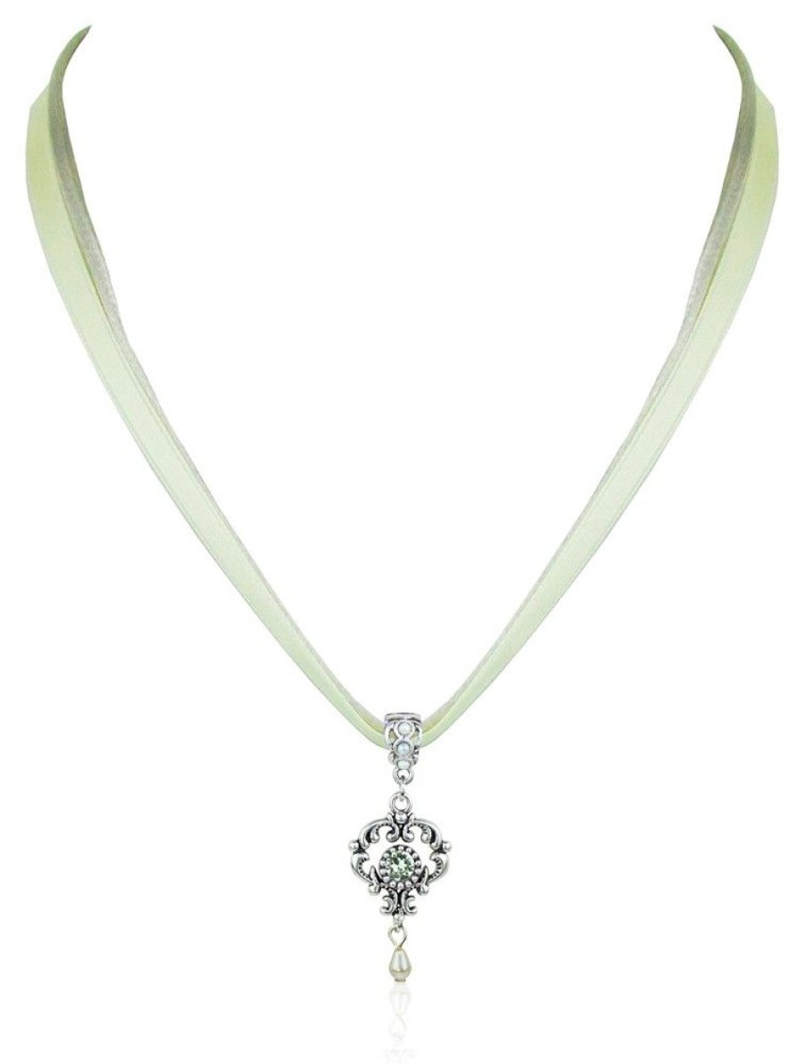 Schmuck LUISIA® | Luisia® Halskette Malou Mit Ornament Anhanger Und Kristall Von Swarovski® - Lindgrun