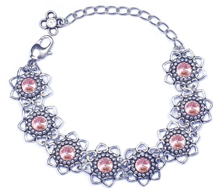 Schmuck LUISIA® | Luisia® Armband Leandra Mit Herzbluten Und Kristallen Von Swarovski® - Light Rose / Rose