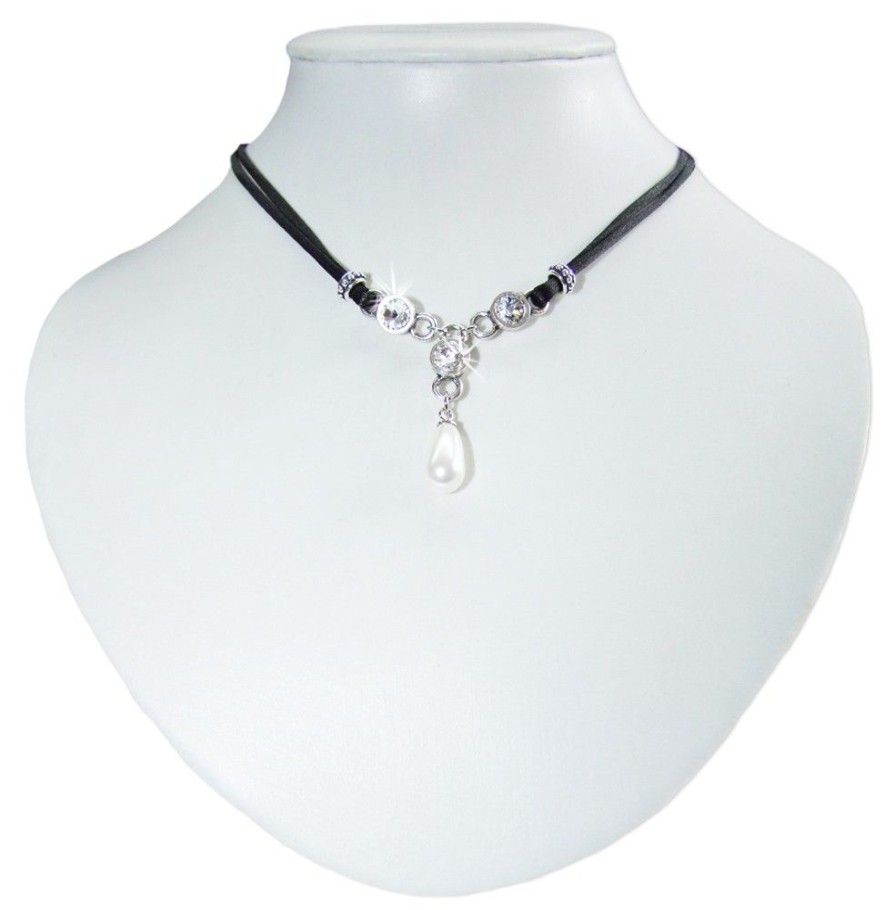 Schmuck LUISIA® | Luisia® Halskette Cami Mit Kristallen Von Swarovski® Und Perle - Schwarz