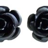 Schmuck Trachtenland | Ohrstecker Mit Bunten Rosen Schwarz