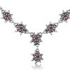 Schmuck Trachtenland | Luisia® Edelweis Collier Emilia Mit Kristallen Von Swarovski® - Fuchsia / Pink