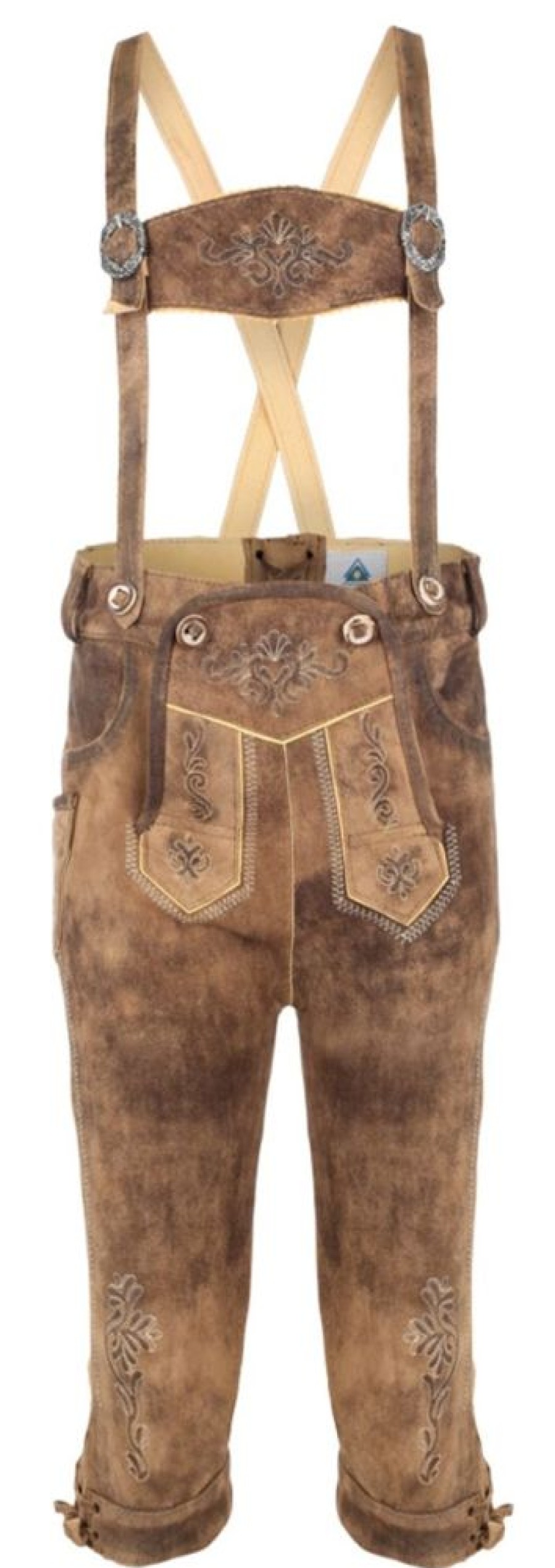 Jungen Isar-Trachten Lederhosen | Isar-Trachten Kinder Kniebund Lederhose "Lukas" 51824 | Eiche