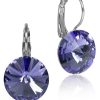 Schmuck LUISIA® | Luisia® 14 Mm Ohrringe Rivoli Mit Kristallen Von Swarovski® - Tanzanite / Lila