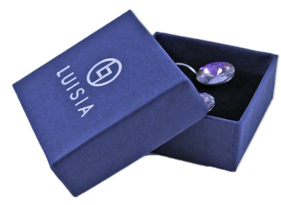 Schmuck LUISIA® | Luisia® 14 Mm Ohrringe Rivoli Mit Kristallen Von Swarovski® - Tanzanite / Lila