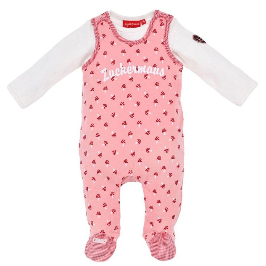 Madchen BONDI Baby Strampler | Bondi Baby Strampelanzug "Zuckermaus" 2-Tlg. 86676 | Soft Rose