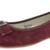 Damen Hirschkogel Ballerinas | Hirschkogel Damen Ballerinas "Lea" Mit Zierschnalle 3005707 | Wildleder Bordeaux