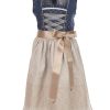 Madchen Isar-Trachten Dirndl | Isar-Trachten Jugend Dirndl "Marina" 44782 | Festlich Kinderkleid - Blau Silbergrau