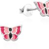 Schmuck LUISIA® | Luisia® Ohrstecker "Schmetterling Pink Rosa" E-15470-2 - 925 Sterling Silber