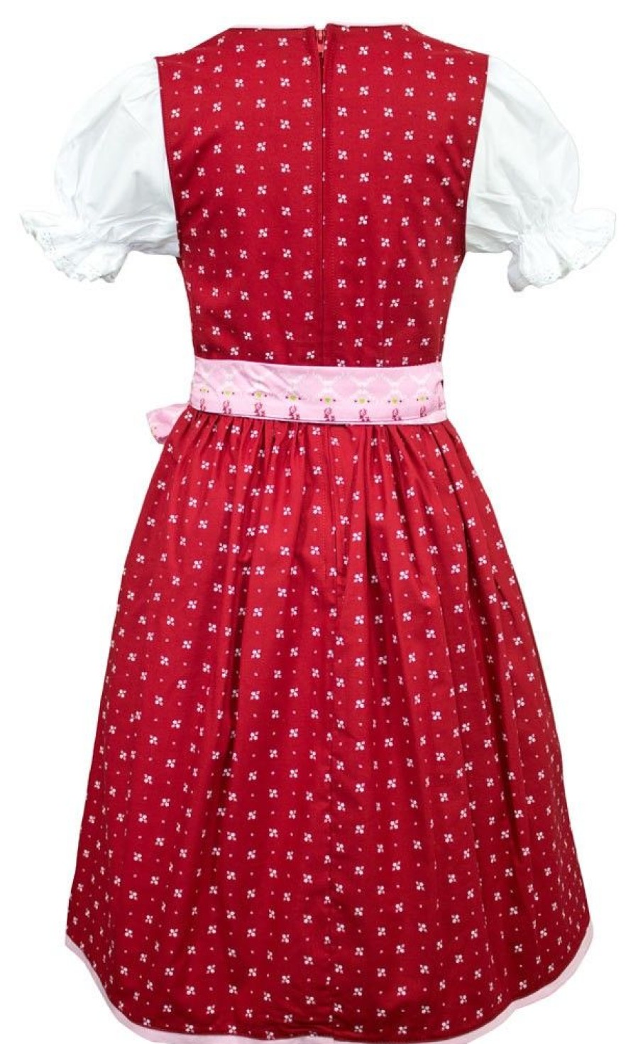 Madchen Isar-Trachten Dirndl | Isar-Trachten Dirndl "Sarina" 3-Tlg. 64317 | Hirschmuster Rot