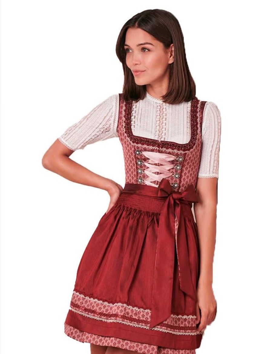 Damen Krüger MADL Dirndl | Kruger Dirndl "Alica" Traditionell 412362 | Bordeaux - 50Cm