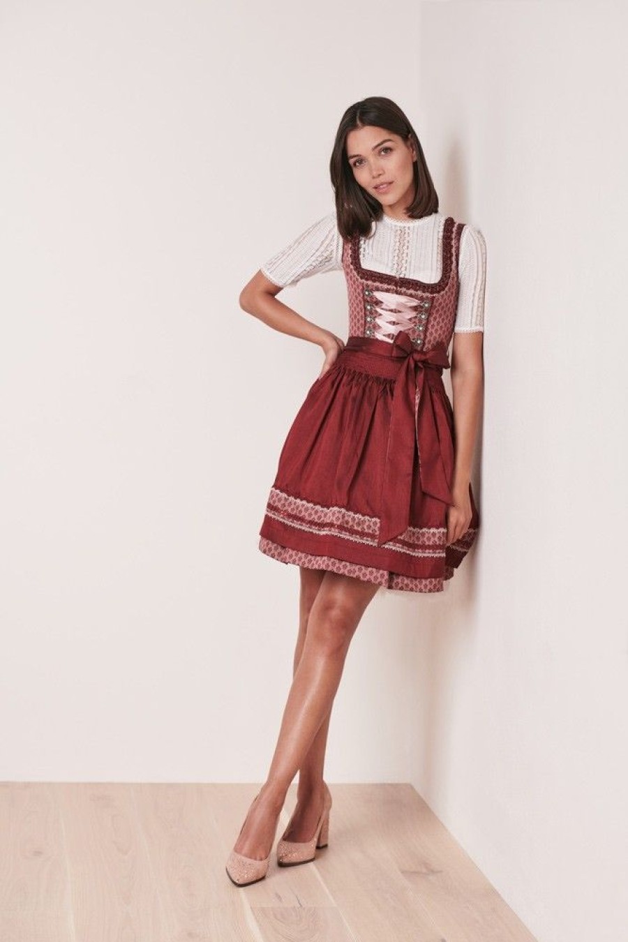 Damen Krüger MADL Dirndl | Kruger Dirndl "Alica" Traditionell 412362 | Bordeaux - 50Cm