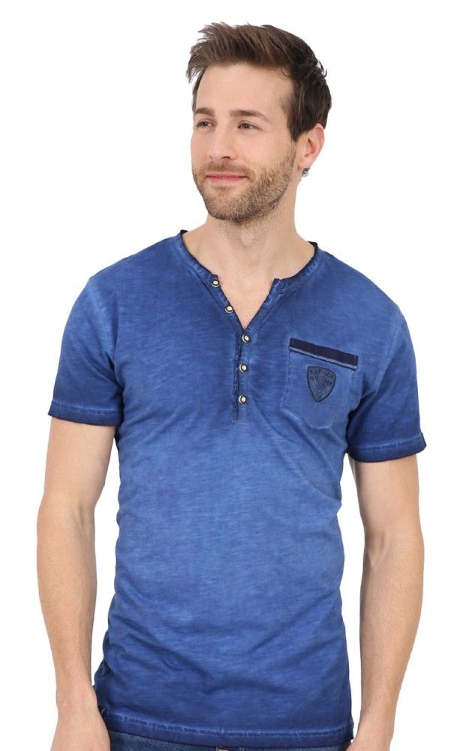 Herren Krüger Dirndl Shirts | Kruger Buam Herren T-Shirt Ralf 97241 - Blau