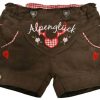 Madchen Alpenglück Hosen | Bondi Madchen Kunstleder Shorts Hose "Alpengluck" 86277 | Braun